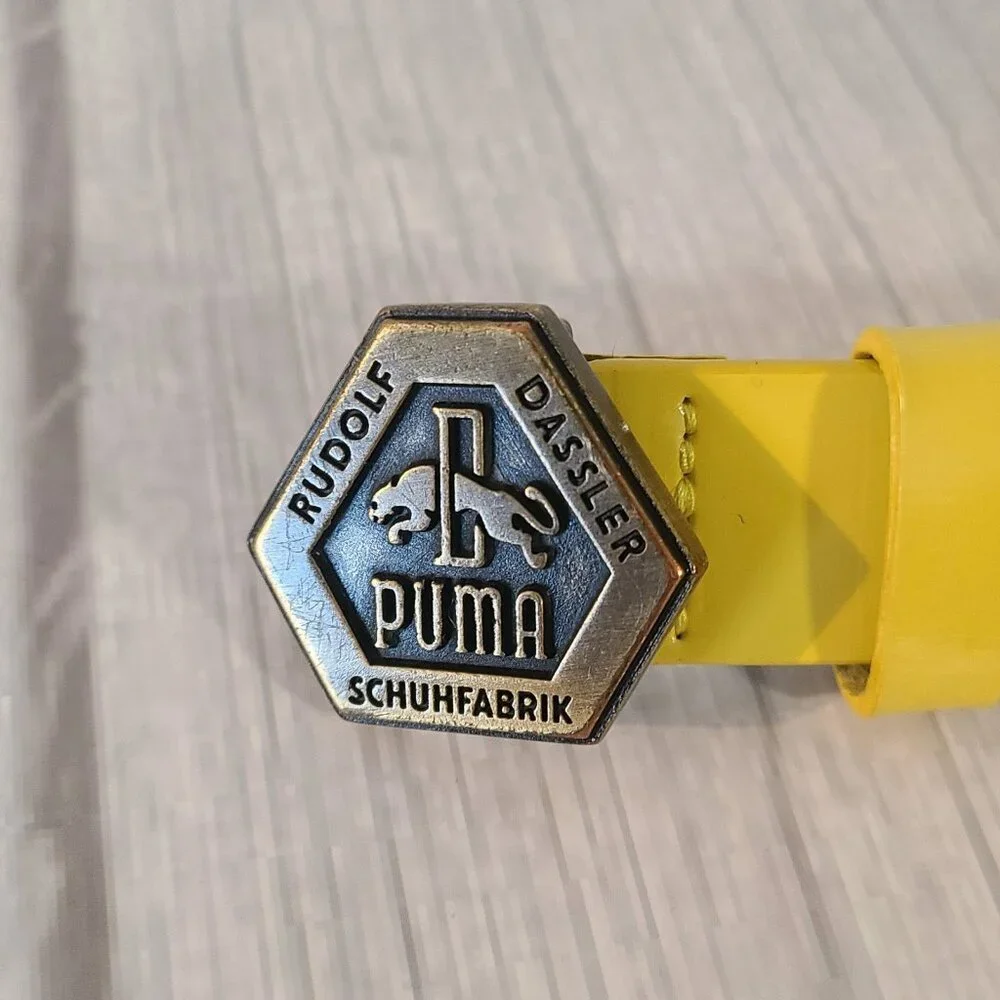 Rudolf Dassler Schuhfabrik Puma Leather Yellow Belt Hard To Find Medium 90cm